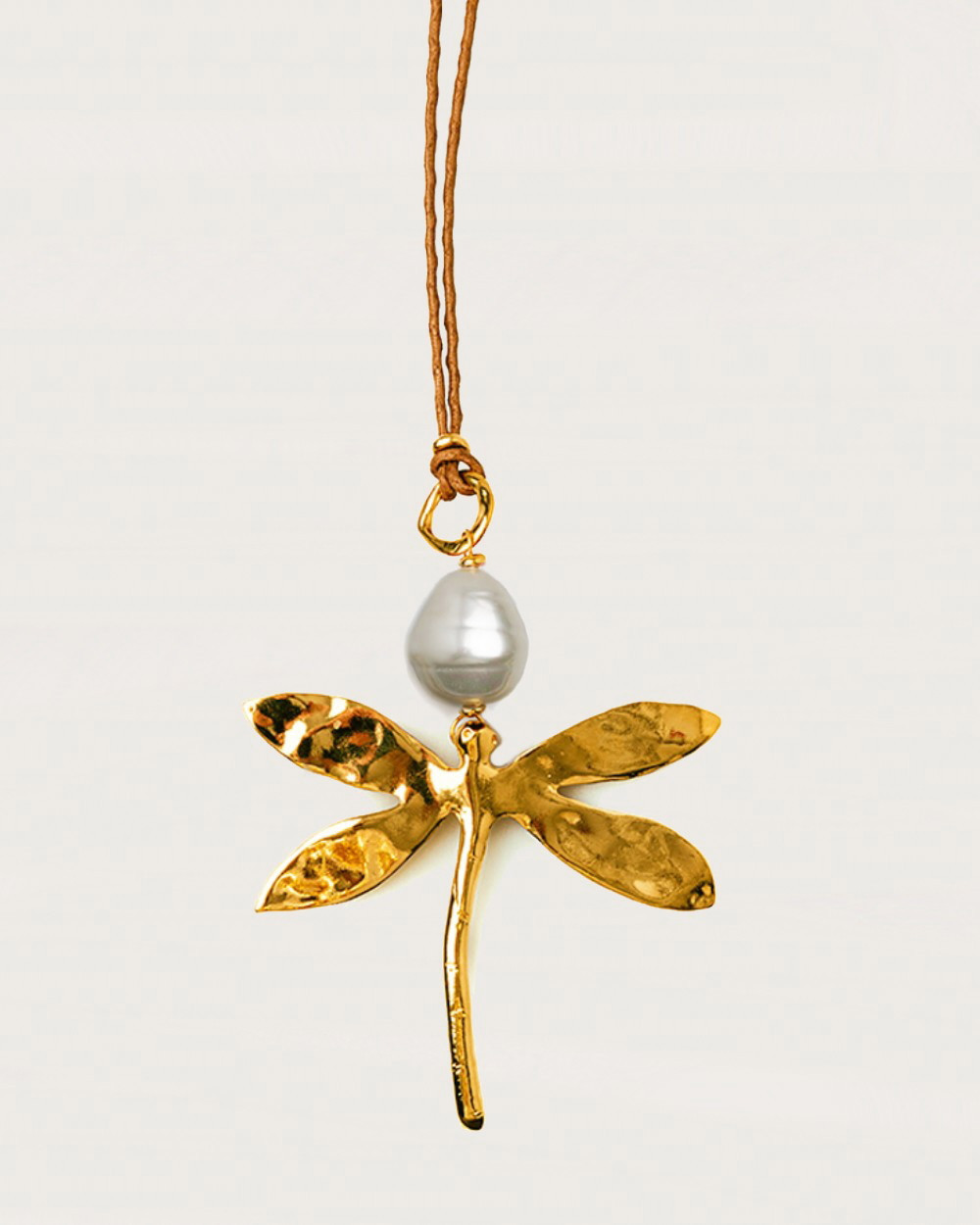 Pendant gold plated dragonfly-shaped